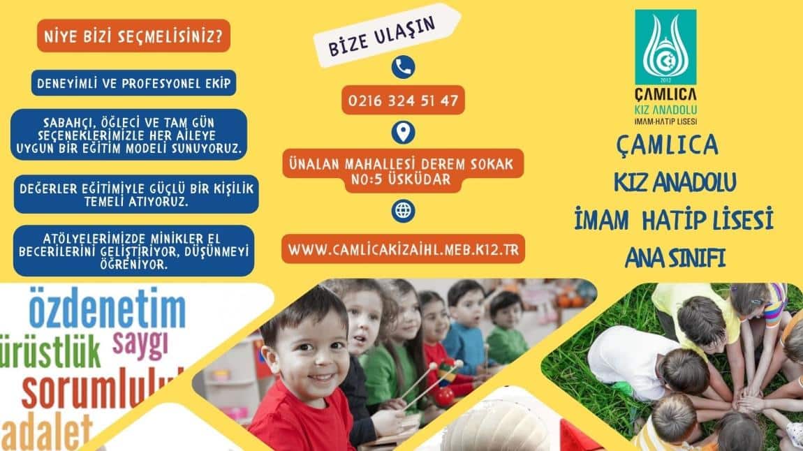 Çamlıca Kız Anadolu İmam Hatip Lisesi Ana Sınıfı